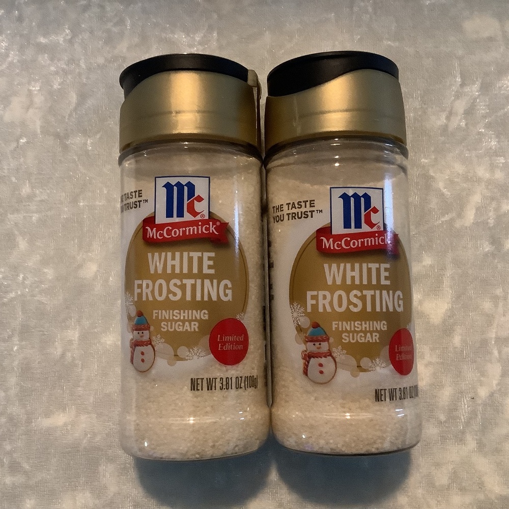2 McCormick White Frosting Finishing Sugars